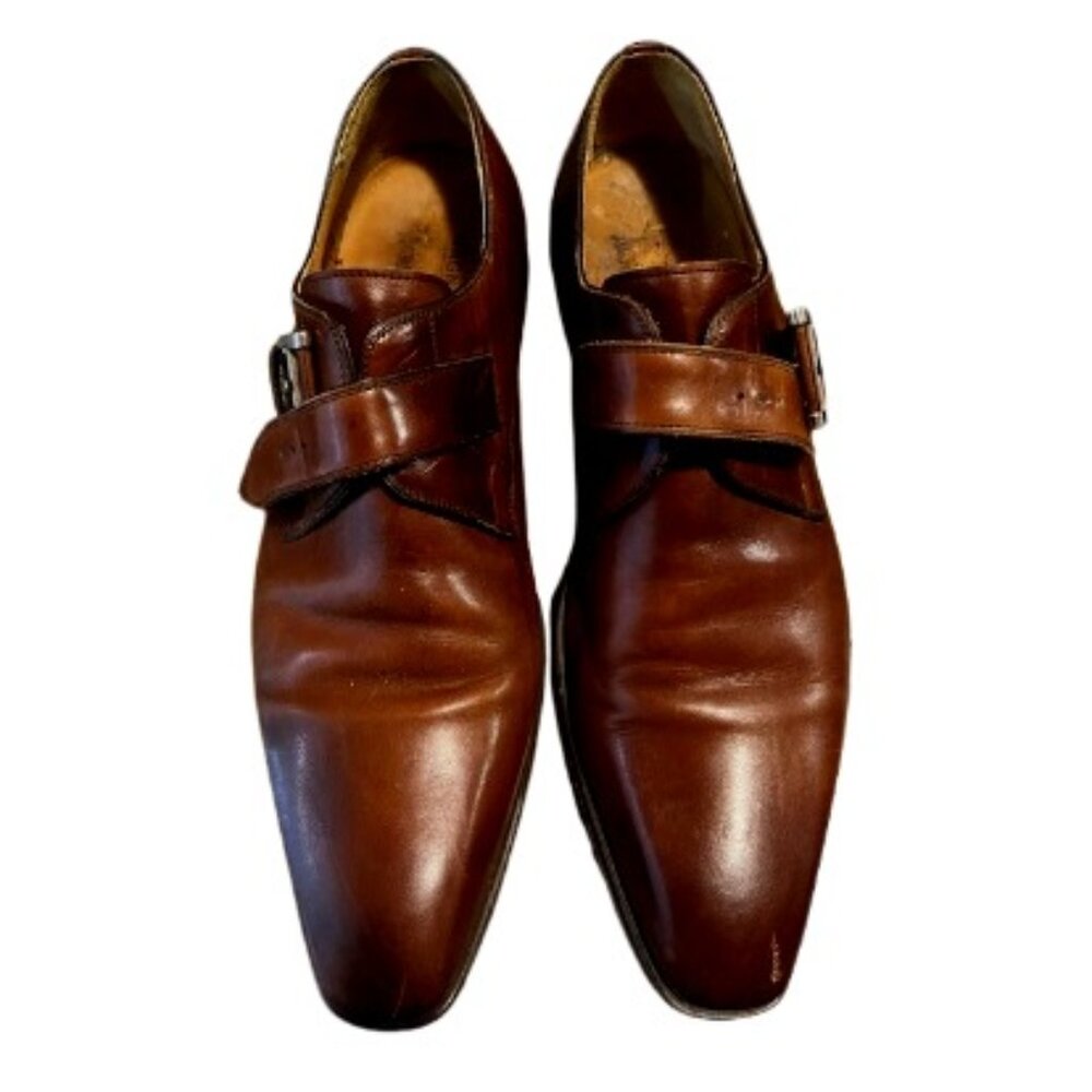 Men's Marco II  Monk Dtrap Leather Men's dress shoes SZ 9.5
